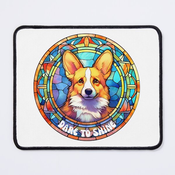 Item preview, Dare to shine, Corgi stain glass, happy puppy  designed and sold by Janetlousart.