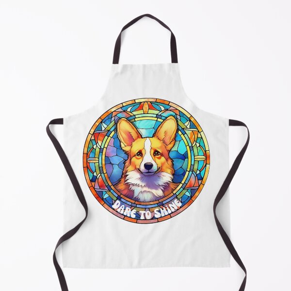 Item preview, Dare to shine, Corgi stain glass, happy puppy designed and sold by Janetlousart.
