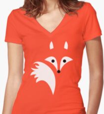 Fox Lines Women's Fitted V-Neck T-Shirt