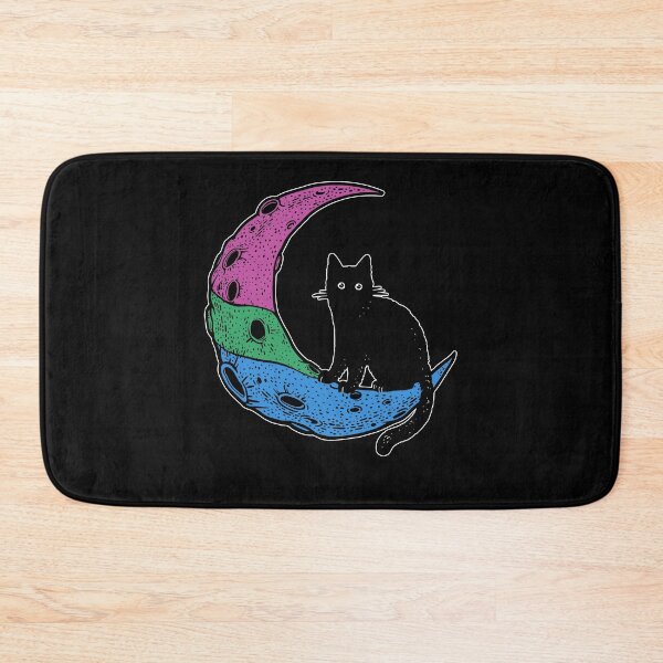 Item preview, Polysexual Cat Moon LGBT Pride Flag designed and sold by Clara Hollins.