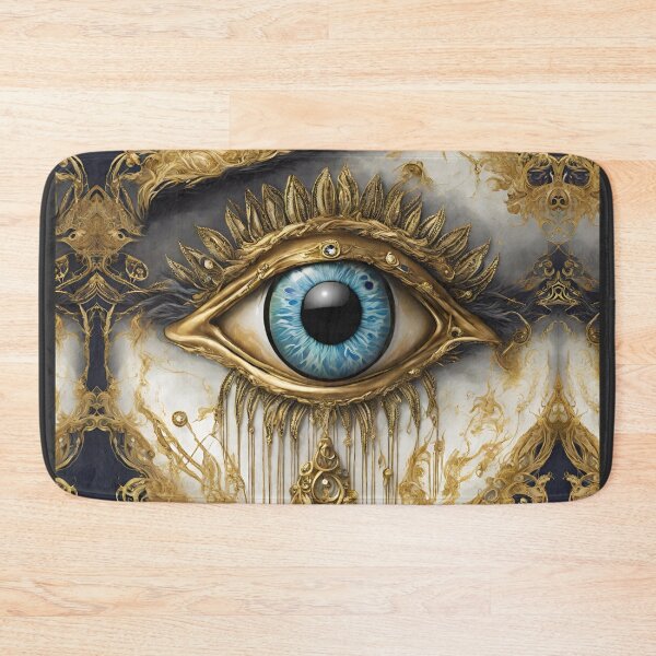 Item preview, Mati Evil Eye Golden Blue White designed and sold by Yiorgos Designs.