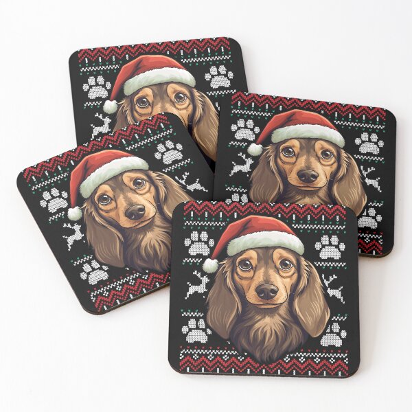 Item preview, Long Haired Dachshund Ugly Sweater Christmas designed and sold by rafaeltto.