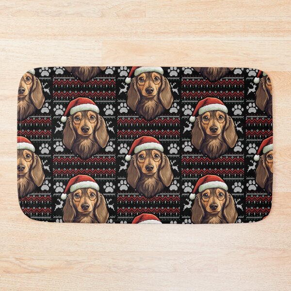 Item preview, Long Haired Dachshund Ugly Sweater Christmas designed and sold by rafaeltto.