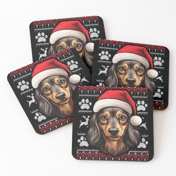 Item preview, Long Haired Dachshund Ugly Sweater Christmas designed and sold by rafaeltto.