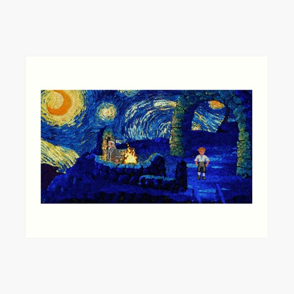 Melee Starry Night - T-Shirts, Gadgets & Face Masks Art Print