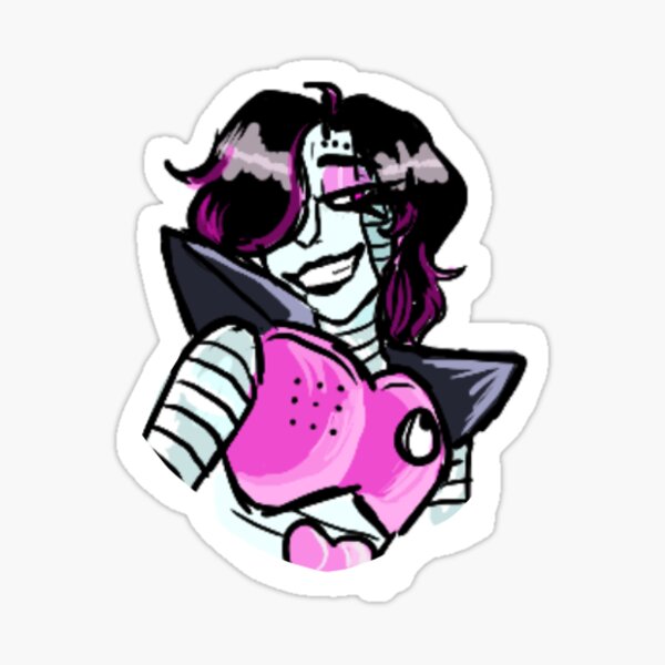 Item preview, Mettaton bust shot Pin/Sticker designed and sold by synthwavearcade.