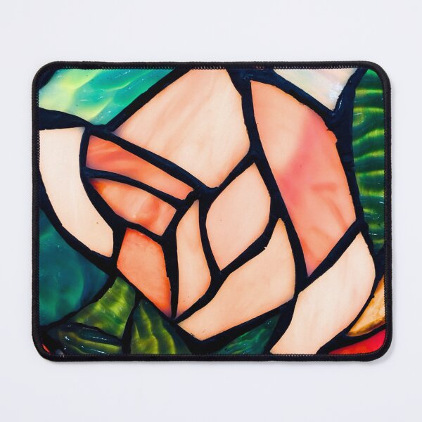 Item preview, Stained Glass Colorful rose close-up art designed and sold by Neeshki.