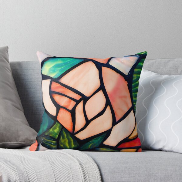 Item preview, Stained Glass Colorful rose close-up art designed and sold by Neeshki.