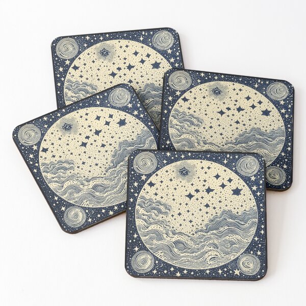 Item preview, Night Sky Woodcut Style designed and sold by Kechenoro.