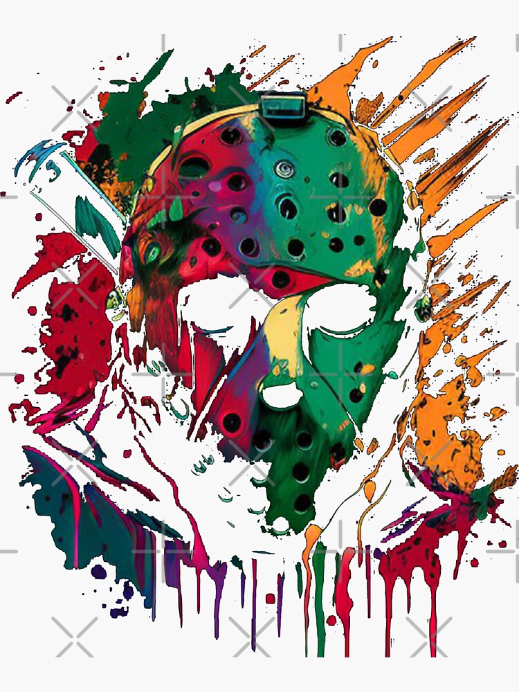 Friday the 13th Jason Vorhees Hockey Mask Sticker for Sale by King Moon