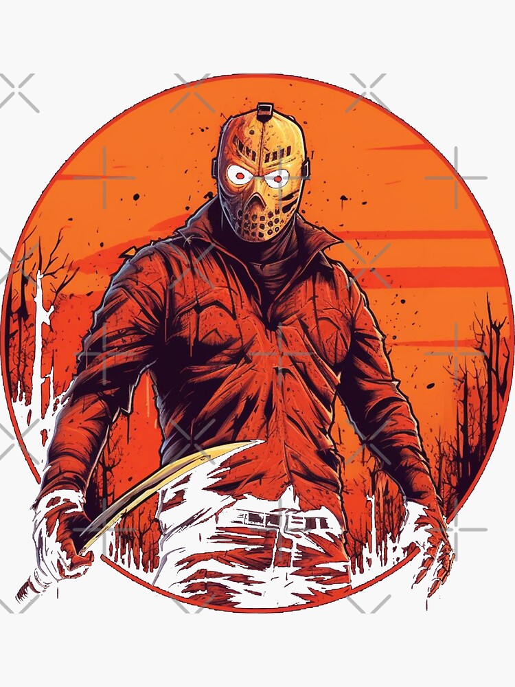 Friday the 13th Jason Vorhees Hockey Mask Sticker for Sale by King Moon