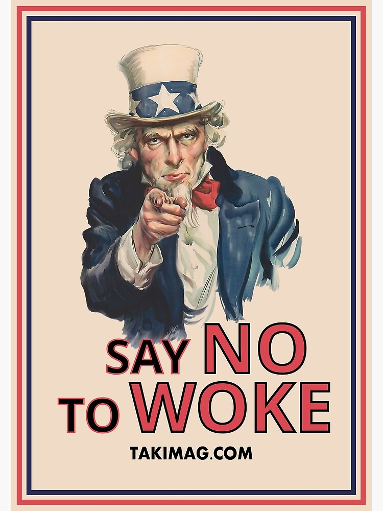 Thumbnail 7 of 7, Framed Art Print, Uncle Sam Says No To Woke designed and sold by Takimag.