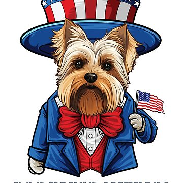 Funny 4th of July Biewer Terrier Dog Bless America