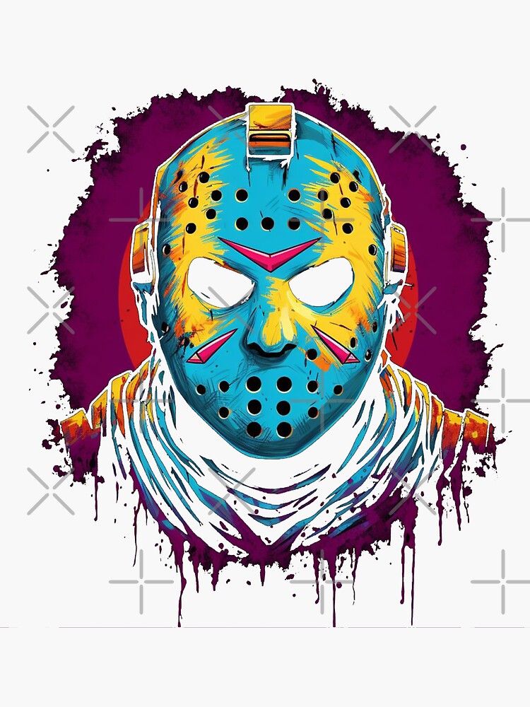 Friday the 13th Jason Vorhees Hockey Mask Sticker for Sale by King Moon