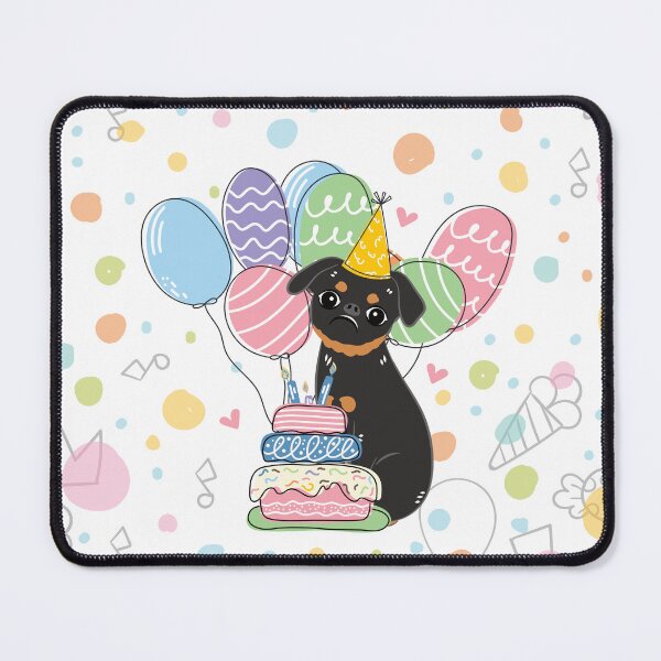 Artikelvorschau, Black Tan Smooth-coated Brüsseler Griffon-Hund-Geburtstagsparty entworfen und verkauft von Lulupainting.