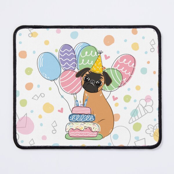 Item preview, Red Smooth-coated Brussels Griffon Dog Birthday Party 1 designed and sold by Lulupainting.