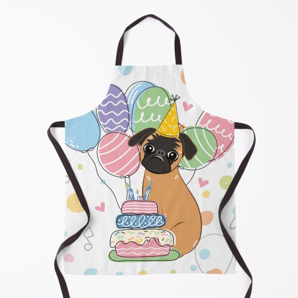 Item preview, Red Smooth-coated Brussels Griffon Dog Birthday Party 1 designed and sold by Lulupainting.