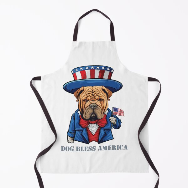 Item preview, Funny 4th of July Chinese Shar Pei Dog Bless America designed and sold by whyitsme.