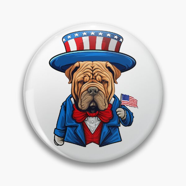 Artikelvorschau, Lustiger 4. Juli Shar-Pei Hund Sharpei entworfen und verkauft von whyitsme.