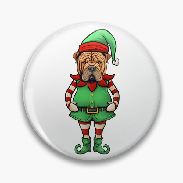 Item preview, Funny Christmas Elf Sharpei Dog designed and sold by whyitsme.