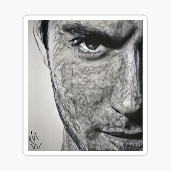 My black & white man Sticker
