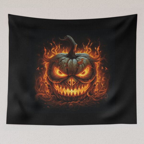 Item preview, mean Halloween jack-o-lantern staring at you. designed and sold by DanieWoods.
