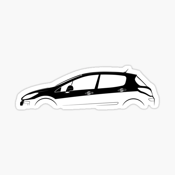 Peugeot 308 (2007) Silhouette Sticker for Sale by in-transit