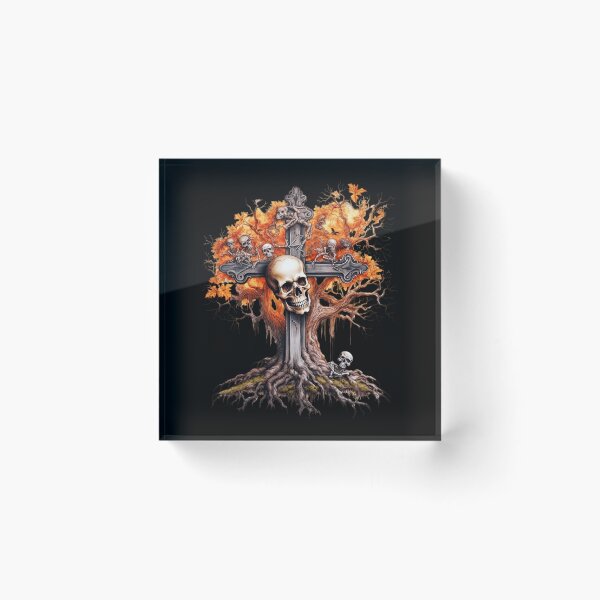 Item preview, Halloween Skull And Bones Rock Gothic Tree designed and sold by PugD.