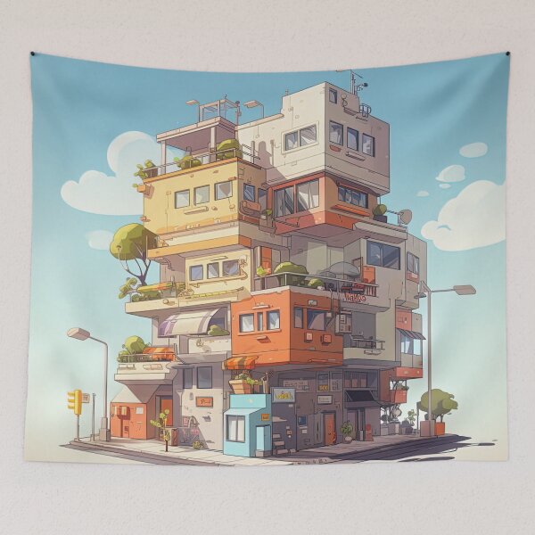 Item preview, Apartment complex | cute style designed and sold by ComicsFactory.