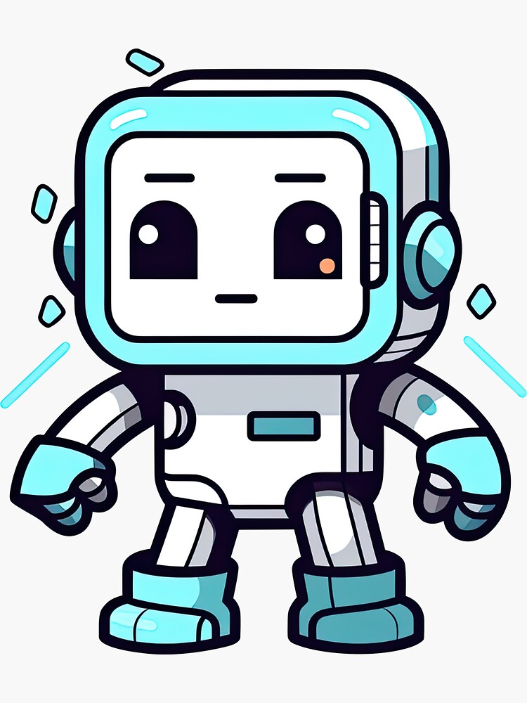 Toy robot, sticker, cute, holographic, outsider art style, contour, vector,  white background, detailed on Craiyon