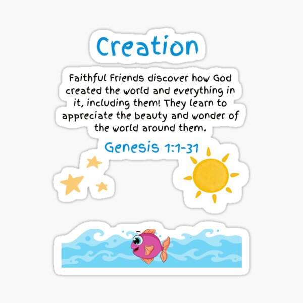Kids Creation Bible verse stickers