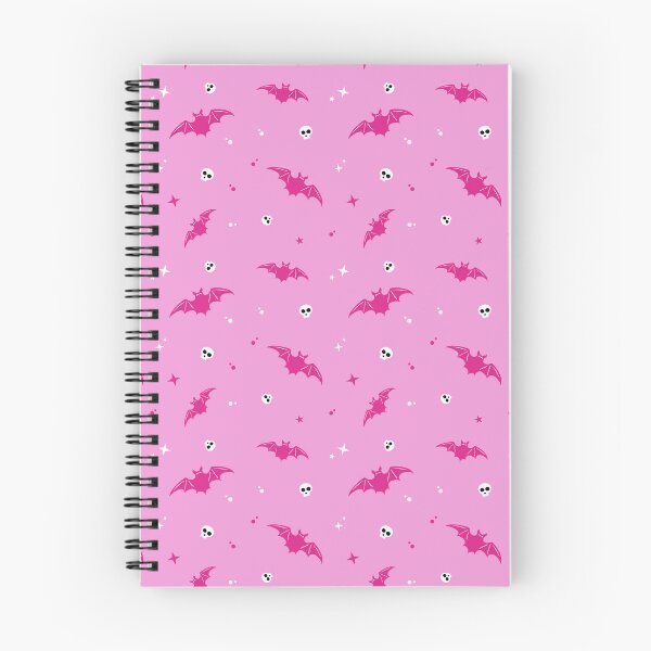 Item preview, Bright Pink Bats and Skulls Halloween Pattern designed and sold by ColorAndVerse.