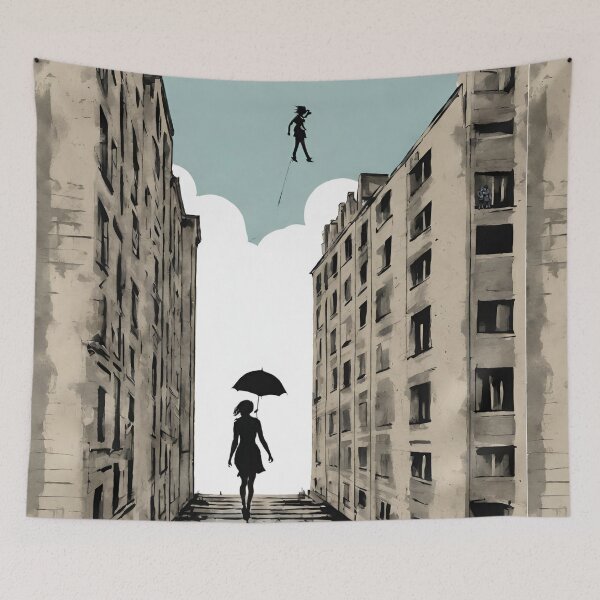 Item preview, Woman Walking on Air Street Art 02 designed and sold by KapowStickers.