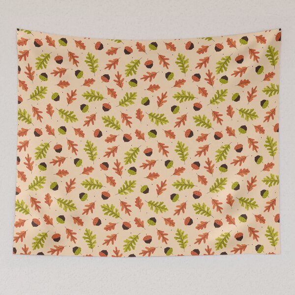 Item preview, autumn acorns and oak leaves designed and sold by burbura.