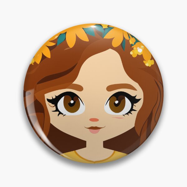 Item preview, A young woman with long, curly, golden-brown hair wears a wildflower crown. designed and sold by Lucky-jl.
