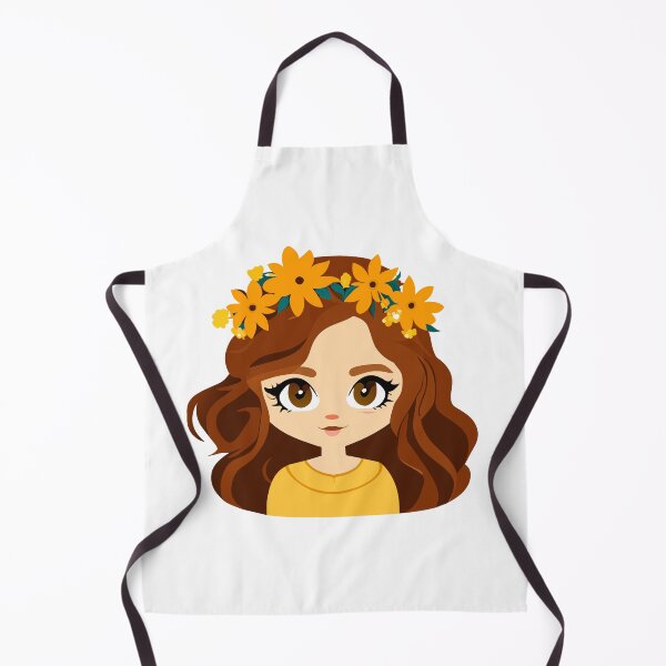 Item preview, A young woman with long, curly, golden-brown hair wears a wildflower crown. designed and sold by Lucky-jl.