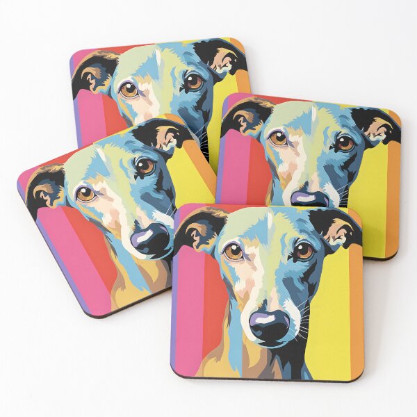 Item preview, Galgo espanol portrait art. animal colorful. Animal throw pillow.  designed and sold by formform.