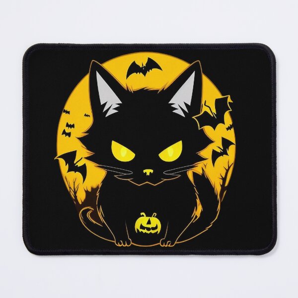 Artikelvorschau, Eine von Fledermäusen umgebene Katze mit leuchtend gelben Augen. entworfen und verkauft von DESIGNSPACK ® ✅.