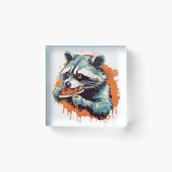 Item preview, Raccoon eats pizza designed and sold by Wanutcha Manochai.