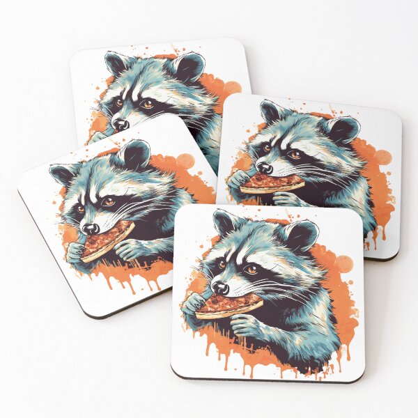 Item preview, Raccoon eats pizza designed and sold by Wanutcha Manochai.