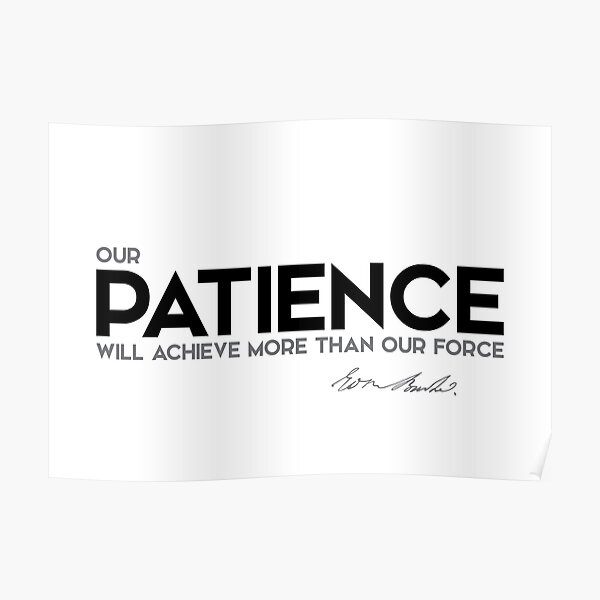patience will achieve more - edmund burke Poster