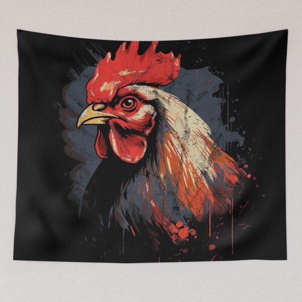 Item preview, A Rooster Chicken - Vintage Distressed Street Art Birds designed and sold by GVRDesign.