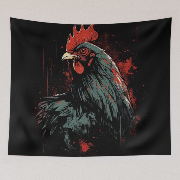 Item preview, A Rooster Chicken - Vintage Distressed Street Art Birds designed and sold by GVRDesign.