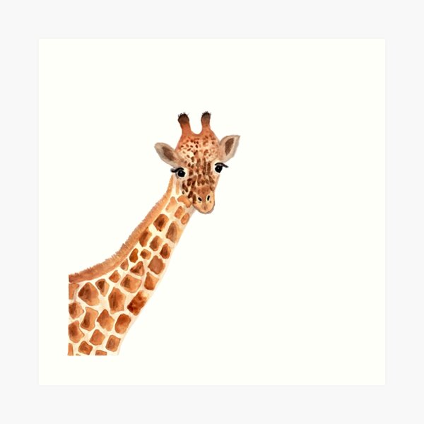 Watercolor Giraffe Art Print