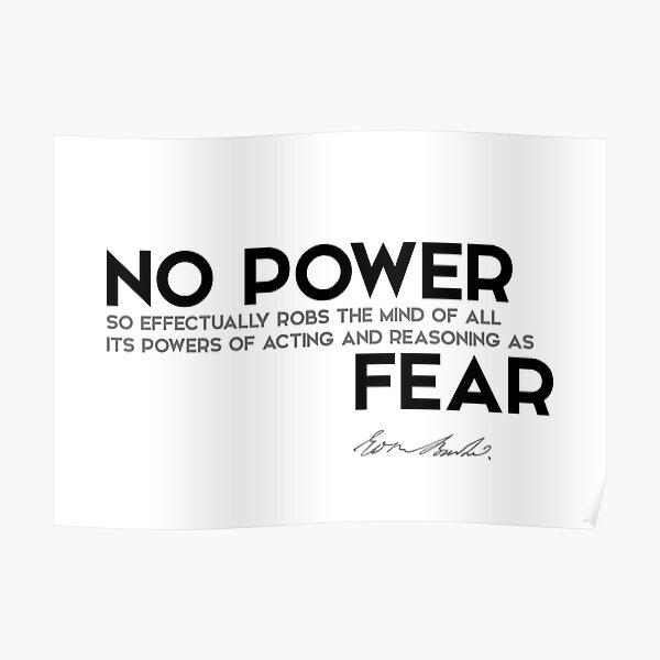 no power, fear - edmund burke Poster