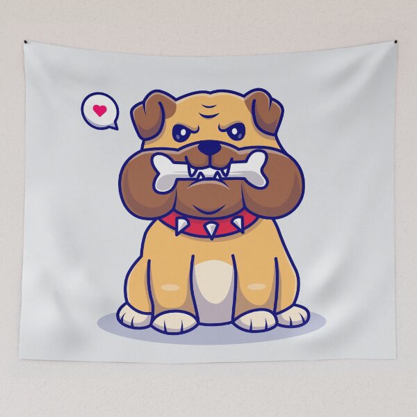 Item preview, Bulldog's Delight: Cute Bulldog Chewing His Favorite Bone designed and sold by hjian8219.