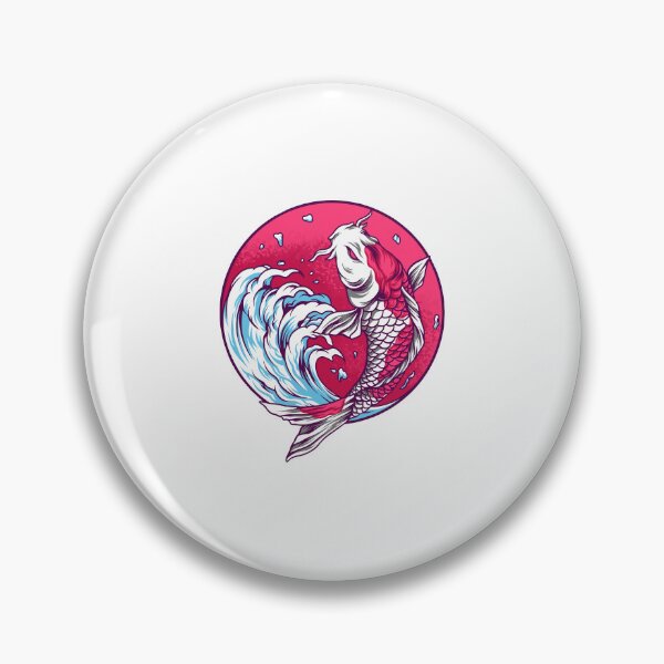 Item preview, colorful Koi fish, koi fish wave, koi fish portrait designed and sold by GreyStanzione1.