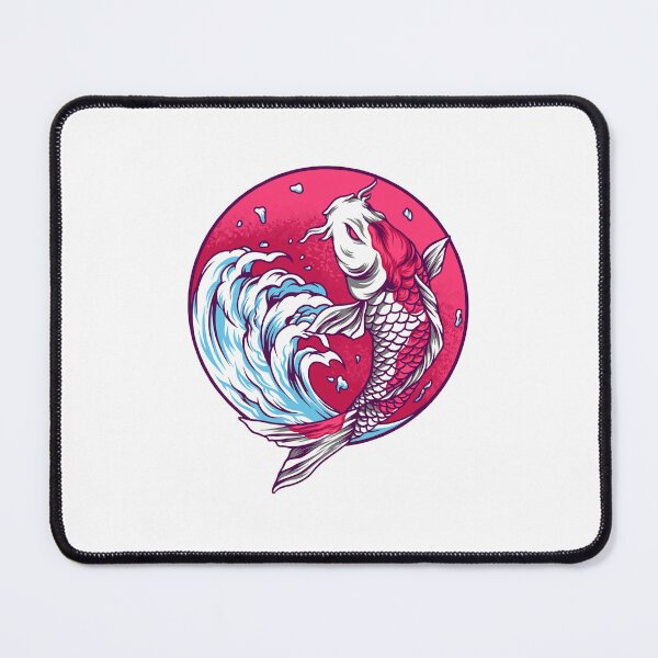 Item preview, colorful Koi fish, koi fish wave, koi fish portrait designed and sold by GreyStanzione1.