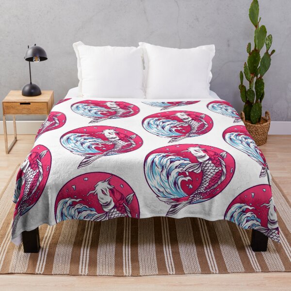 Item preview, colorful Koi fish, koi fish wave, koi fish portrait designed and sold by GreyStanzione1.