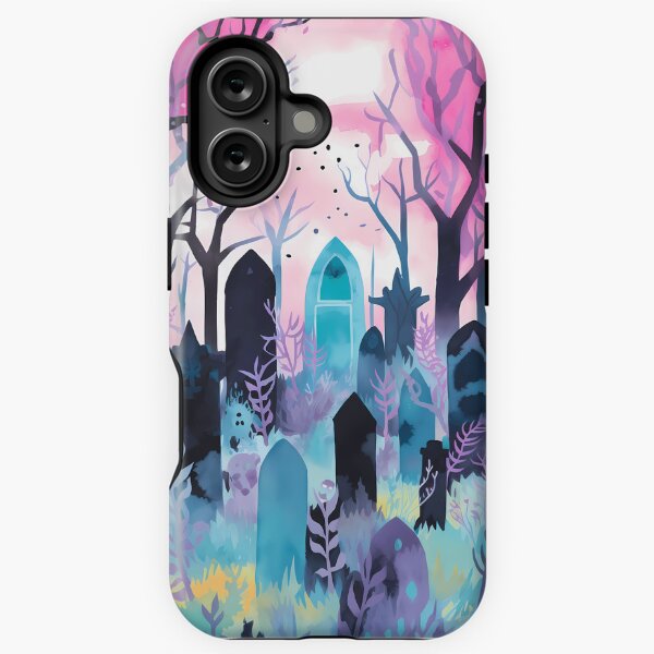 Item preview, Halloween Cemetery Watercolor designed and sold by RaineDDesigns.